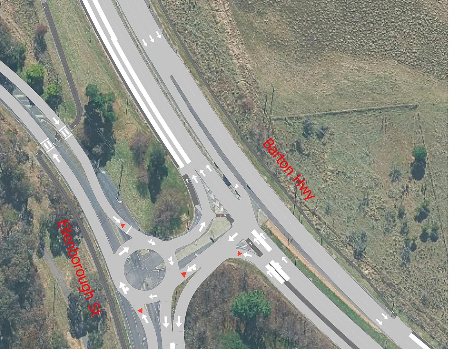 Barton Highway and Ellenborough Street hybrid intersection model